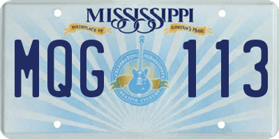 MS license plate MQG113
