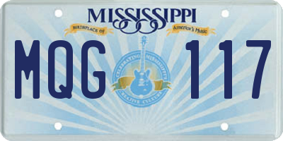 MS license plate MQG117