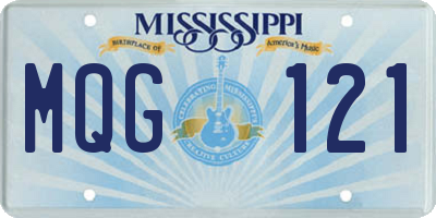 MS license plate MQG121