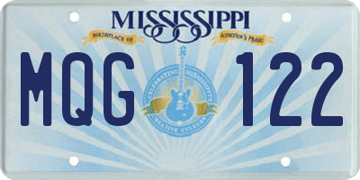MS license plate MQG122