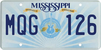 MS license plate MQG126