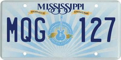 MS license plate MQG127