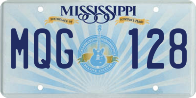 MS license plate MQG128