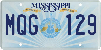 MS license plate MQG129