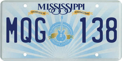 MS license plate MQG138