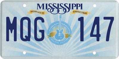 MS license plate MQG147