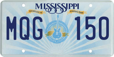 MS license plate MQG150