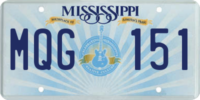 MS license plate MQG151