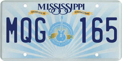 MS license plate MQG165