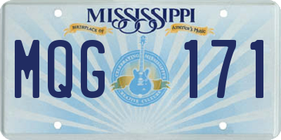 MS license plate MQG171