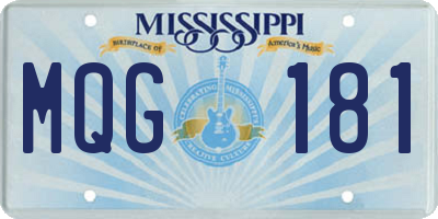 MS license plate MQG181
