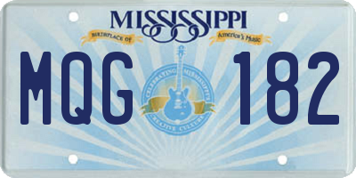 MS license plate MQG182