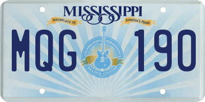 MS license plate MQG190