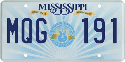 MS license plate MQG191