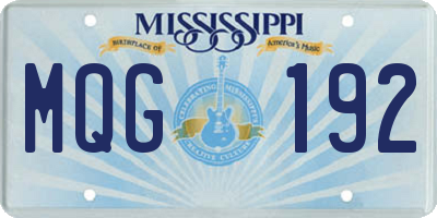 MS license plate MQG192