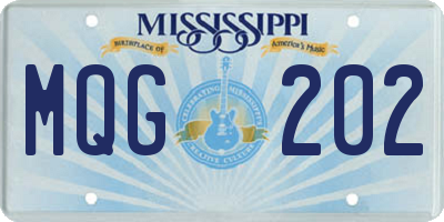 MS license plate MQG202