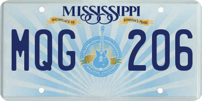 MS license plate MQG206