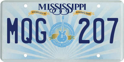 MS license plate MQG207