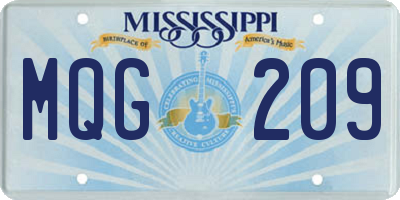 MS license plate MQG209