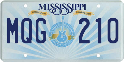 MS license plate MQG210