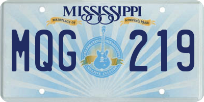 MS license plate MQG219