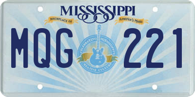MS license plate MQG221