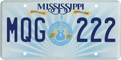 MS license plate MQG222