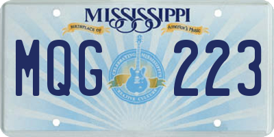 MS license plate MQG223