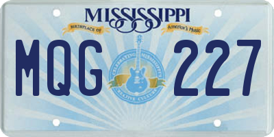MS license plate MQG227