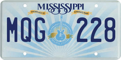 MS license plate MQG228