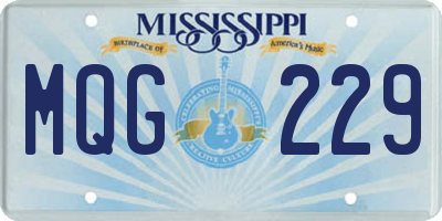 MS license plate MQG229