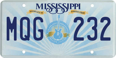 MS license plate MQG232