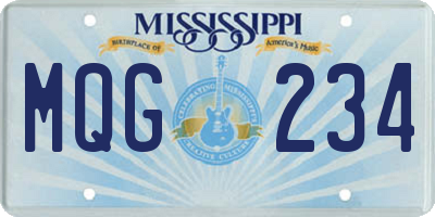 MS license plate MQG234