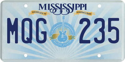 MS license plate MQG235
