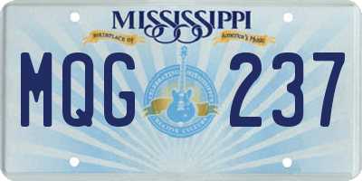 MS license plate MQG237