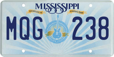MS license plate MQG238