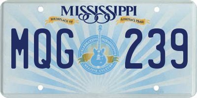 MS license plate MQG239