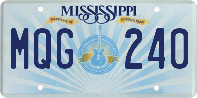 MS license plate MQG240