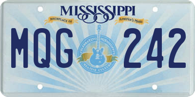 MS license plate MQG242