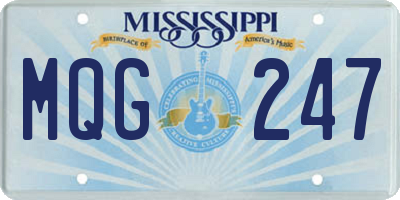 MS license plate MQG247