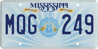 MS license plate MQG249