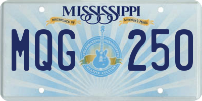 MS license plate MQG250