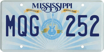 MS license plate MQG252