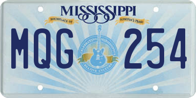 MS license plate MQG254