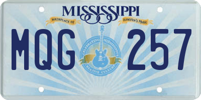 MS license plate MQG257