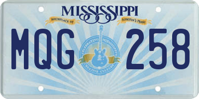 MS license plate MQG258