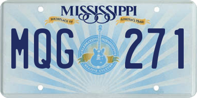 MS license plate MQG271
