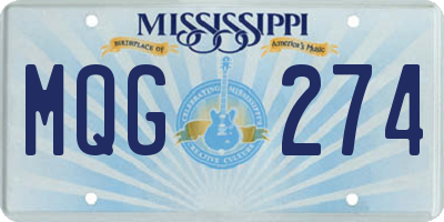 MS license plate MQG274