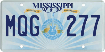 MS license plate MQG277