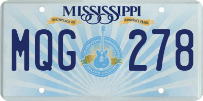 MS license plate MQG278